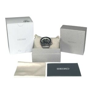 $375 Seiko 5 Sports SRPD71 Blue Stainless Steel Watch with Mesh Bracelet